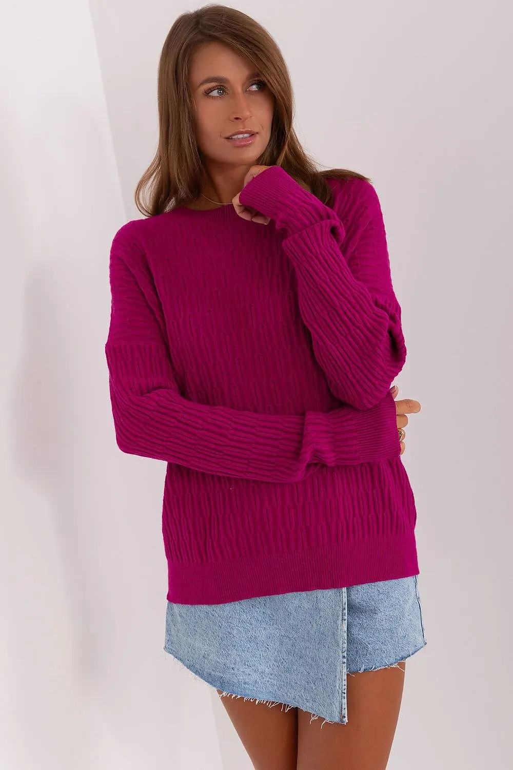 A.T. Round Neck European Textured Sweater