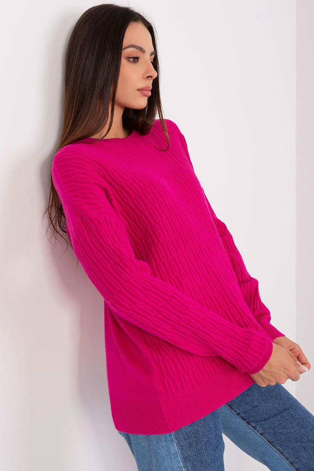 A.T. Round Neck European Textured Sweater