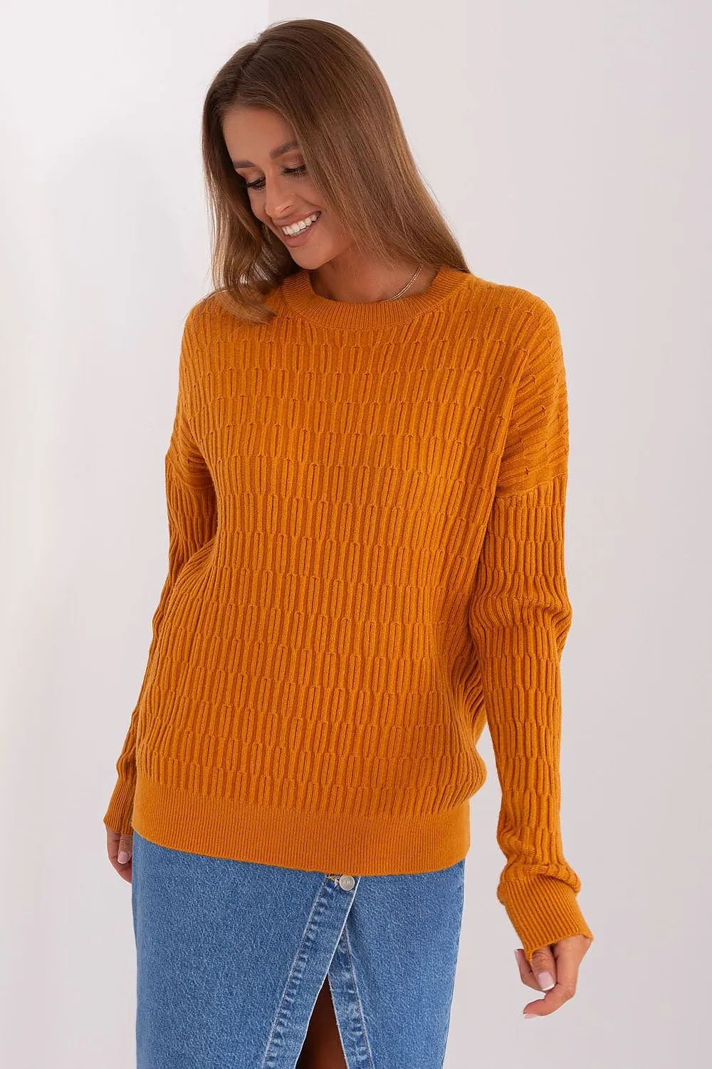 A.T. Round Neck European Textured Sweater