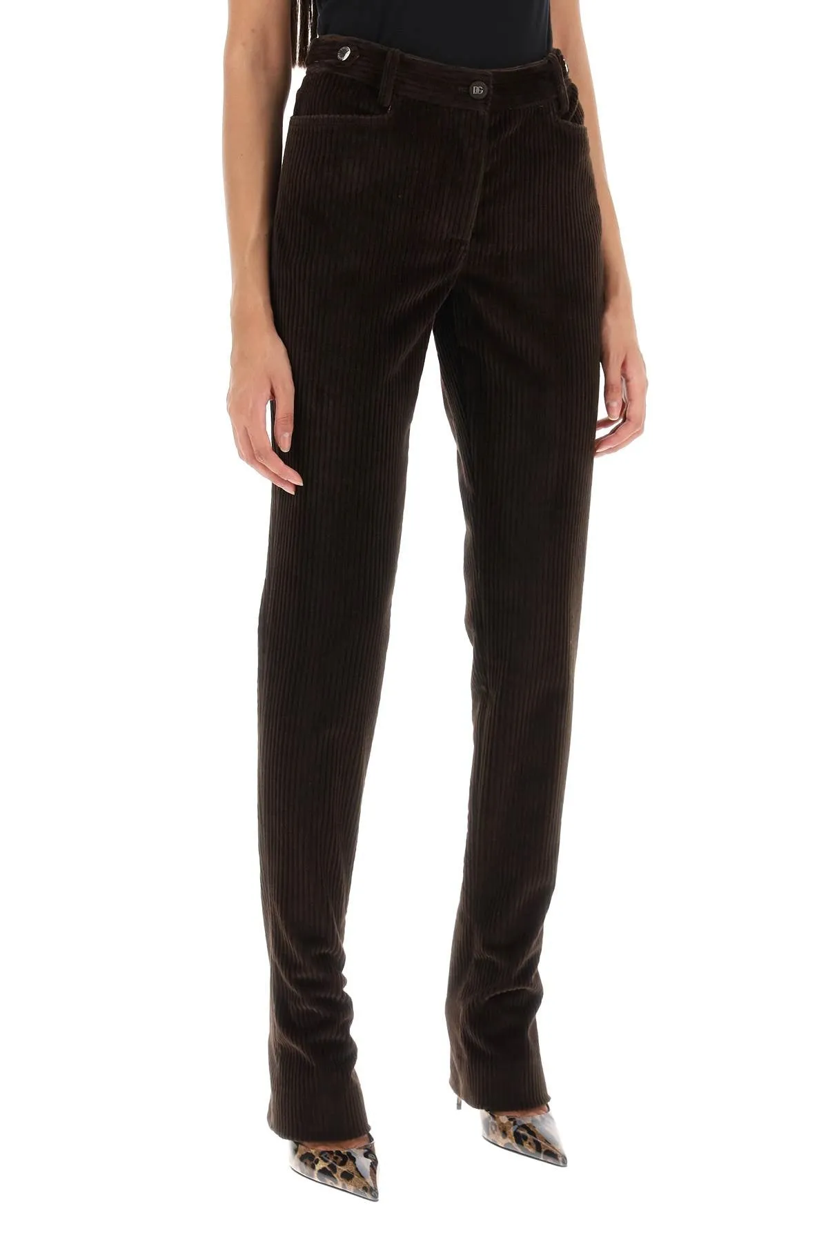 bell-bottom corduroy pants