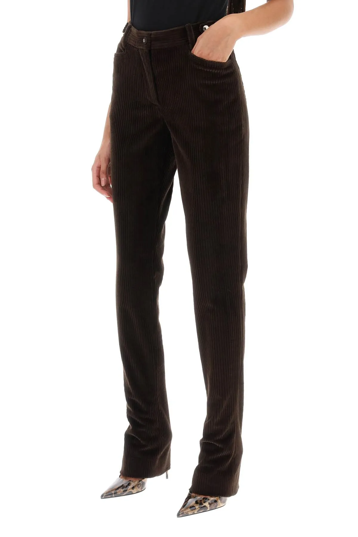 bell-bottom corduroy pants