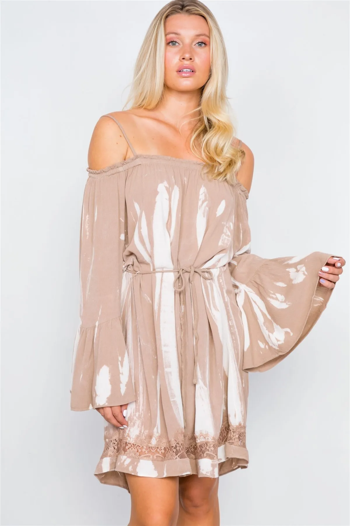 Bell Sleeves Tie Dye Boho Mini Dress