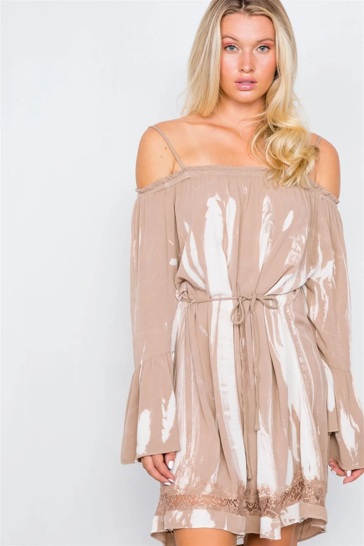 Bell Sleeves Tie Dye Boho Mini Dress