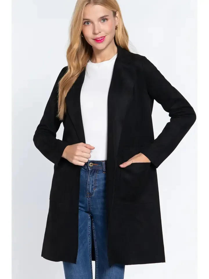 Black Faux Suede Jacket