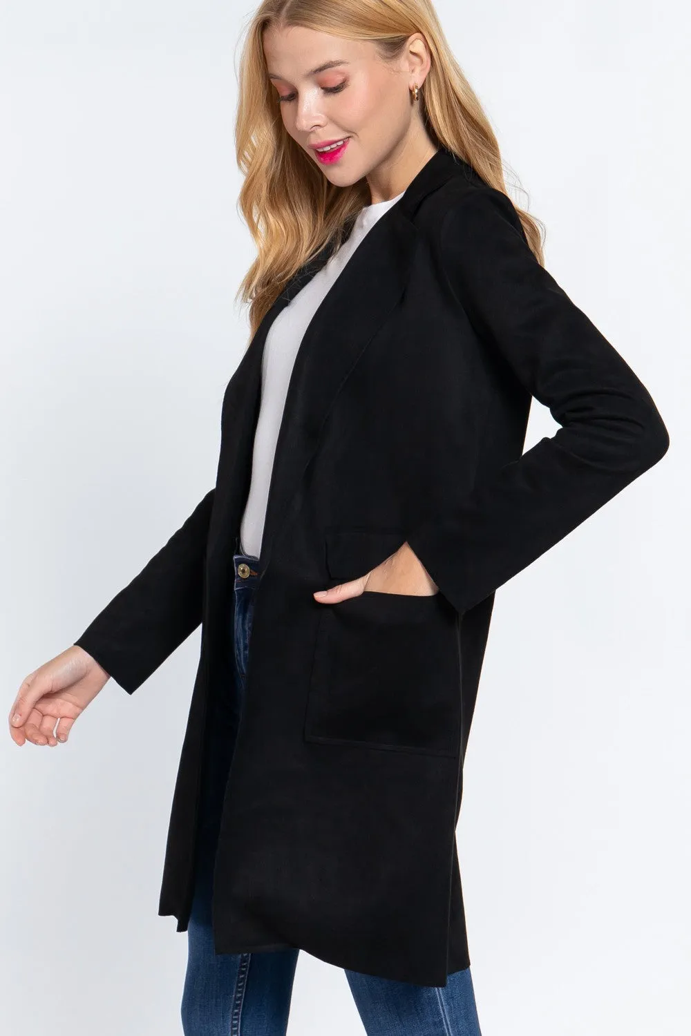 Black Faux Suede Jacket