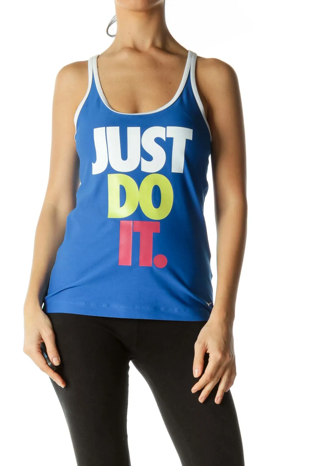 Blue White Colored Logo Tank Top