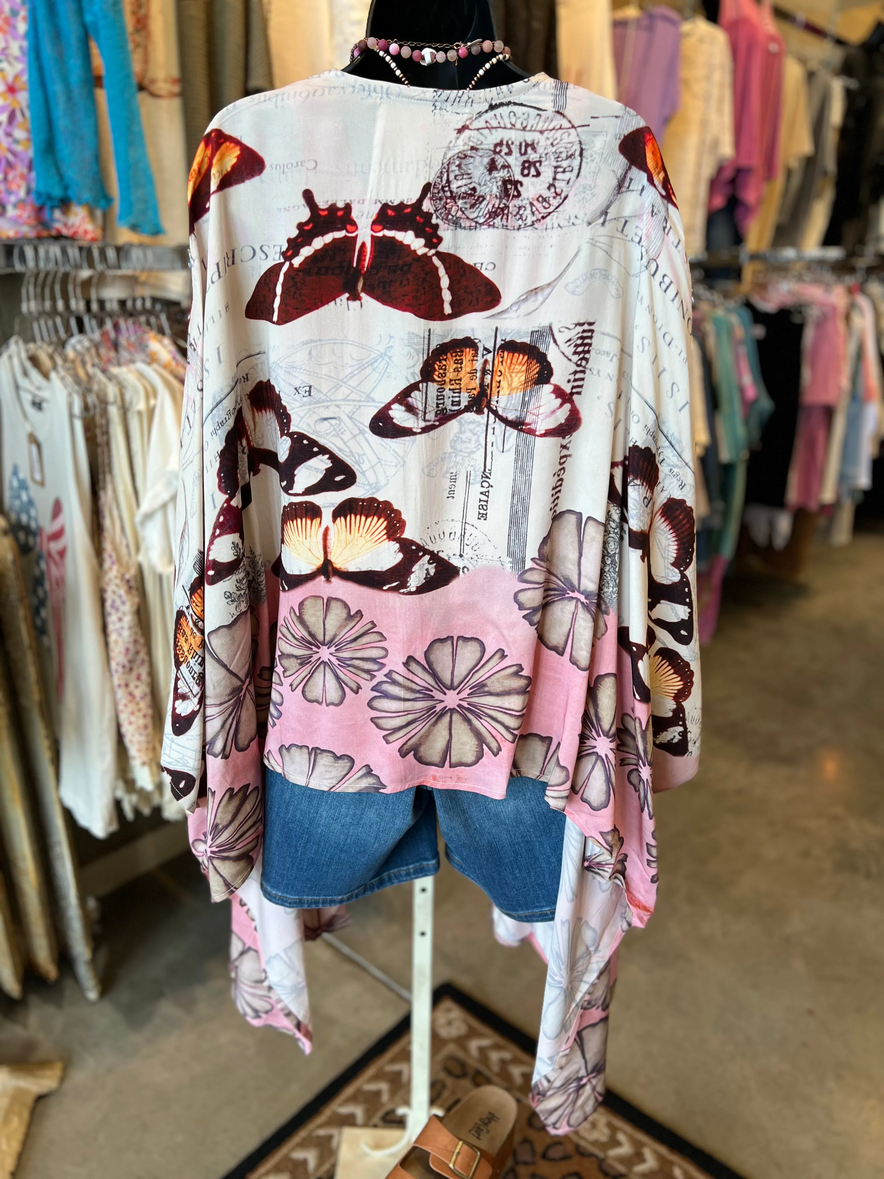 Boho Daisy Butterfly Kimono