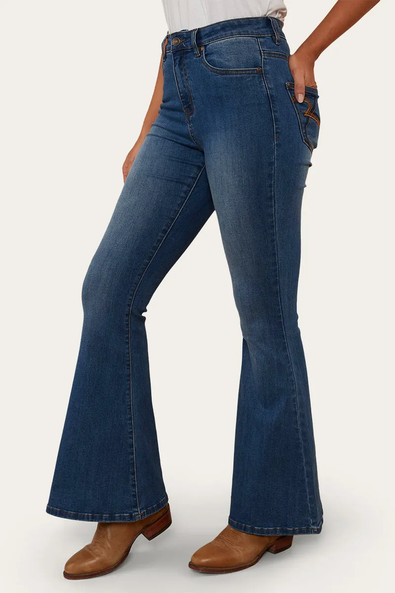 Bowie Womens Flare Jean - Vintage Blue Wash