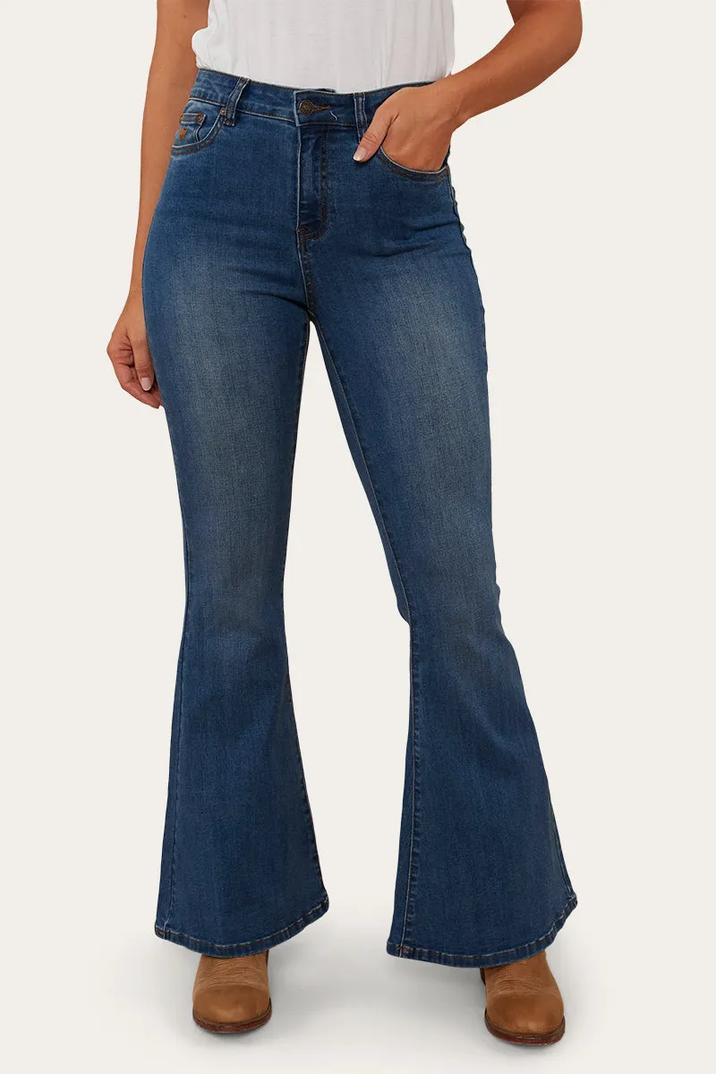 Bowie Womens Flare Jean - Vintage Blue Wash