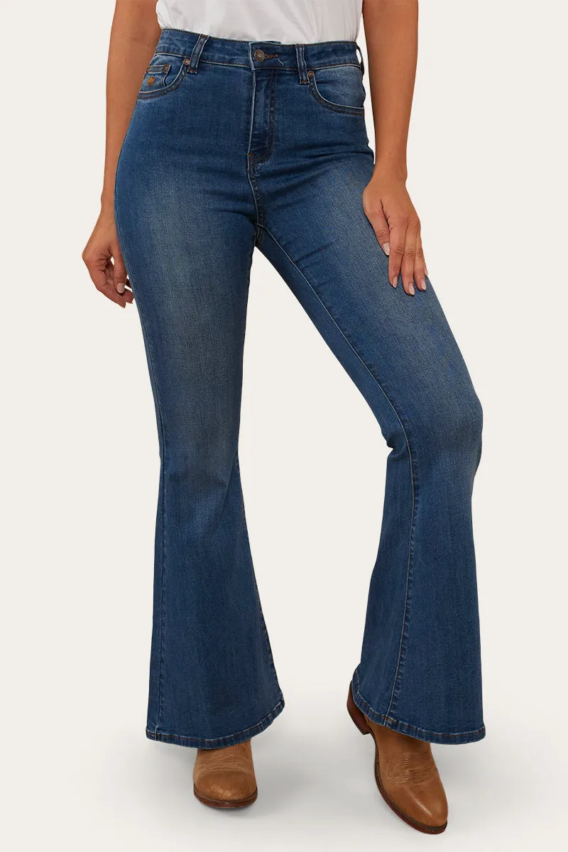 Bowie Womens Flare Jean - Vintage Blue Wash