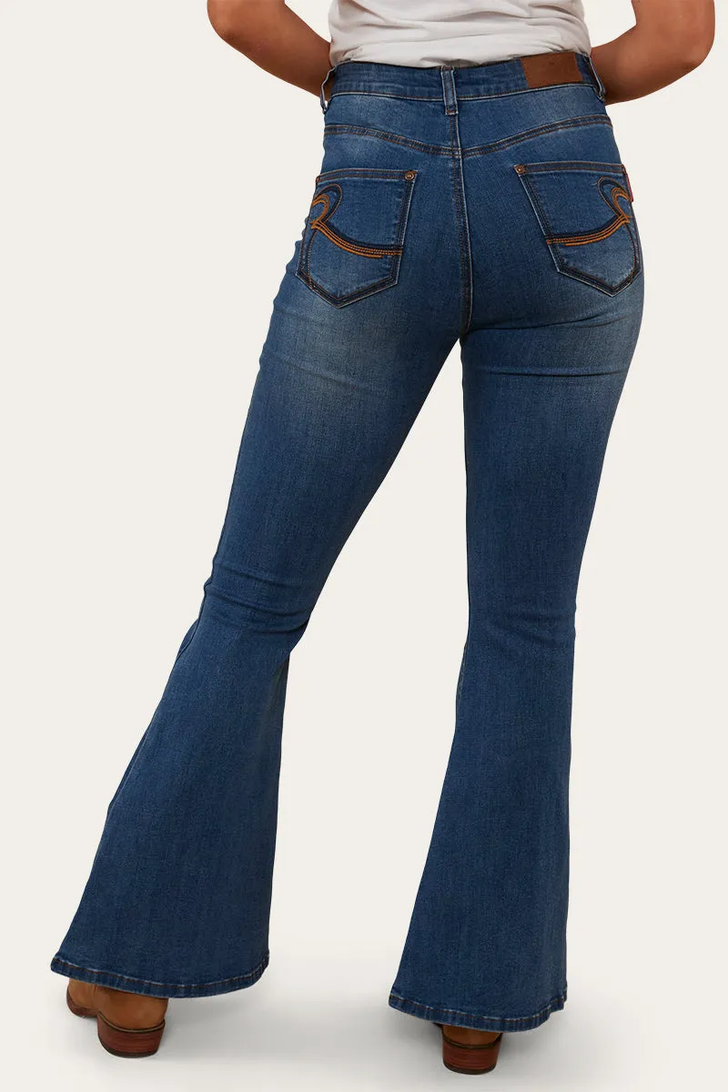 Bowie Womens Flare Jean - Vintage Blue Wash