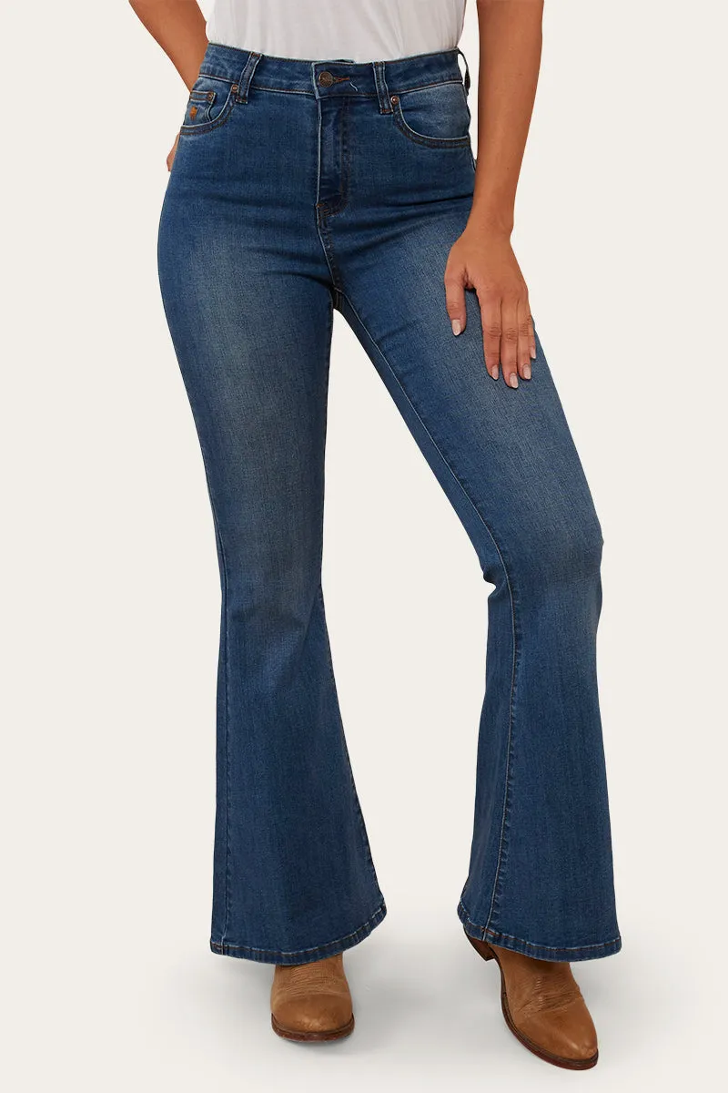 Bowie Womens Flare Jean - Vintage Blue Wash