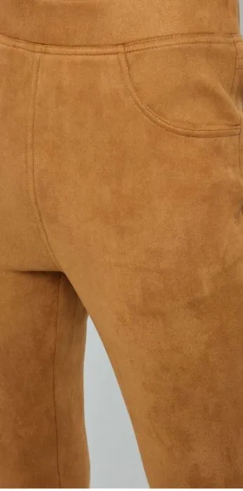 CAMEL SUEDE BELL BOTTOM PANTS