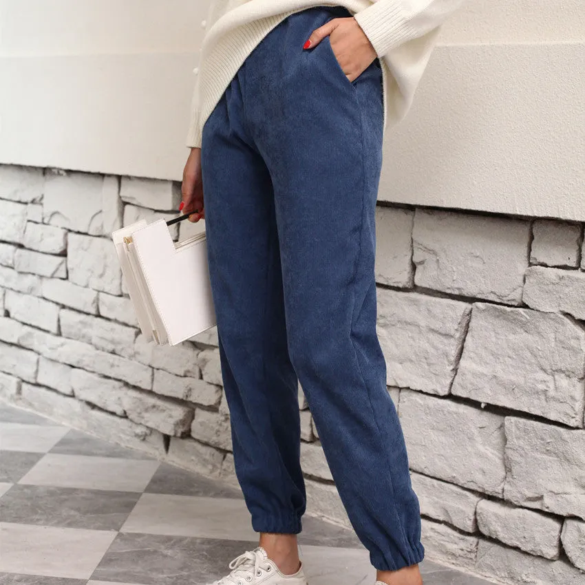 Casual Pants Student Women Loose Ankle-Length Long Straight Slim-Look Carrot Pants