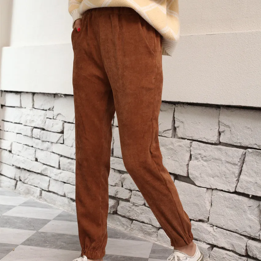 Casual Pants Student Women Loose Ankle-Length Long Straight Slim-Look Carrot Pants