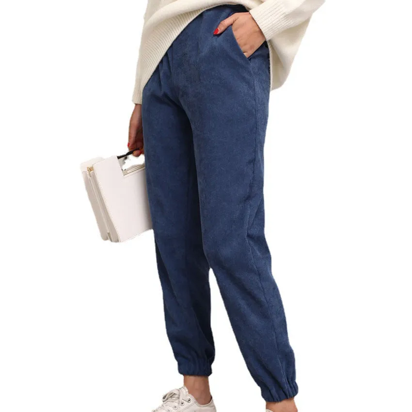 Casual Pants Student Women Loose Ankle-Length Long Straight Slim-Look Carrot Pants