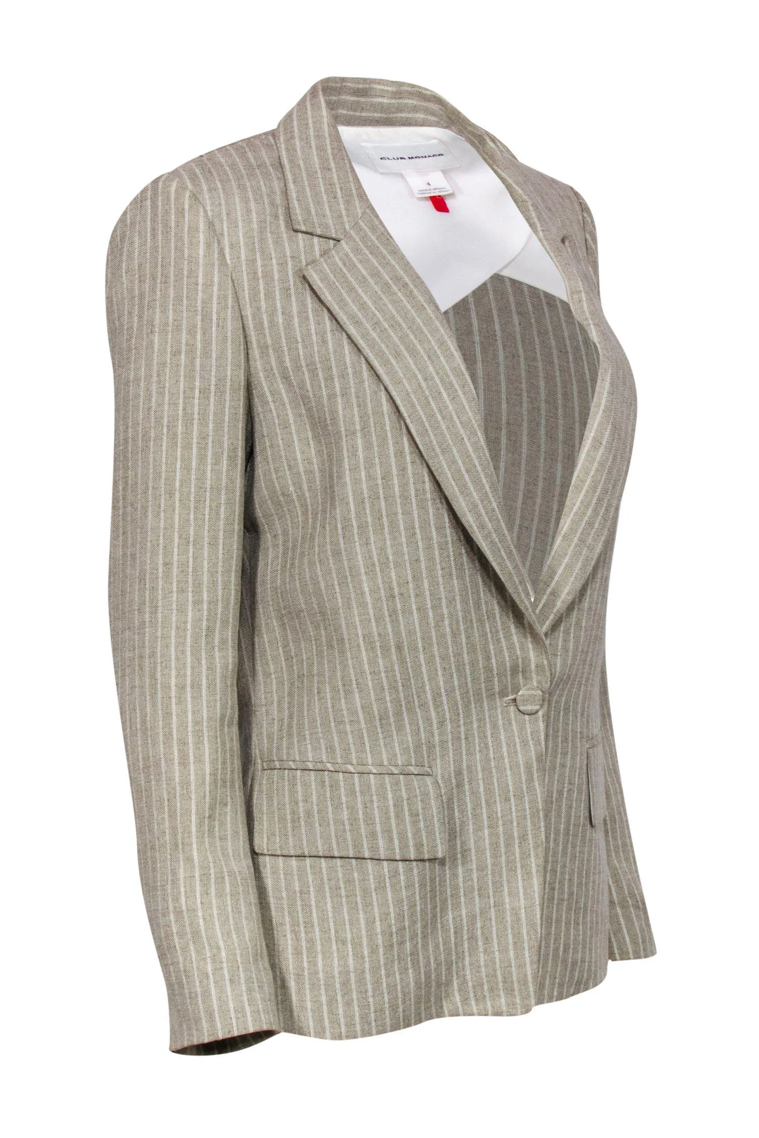 Club Monaco - Beige Striped "Amaretta" Blazer Sz 6