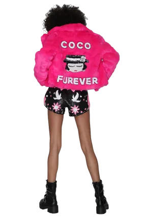 Coco Furever Faux Fur Biker Jacket