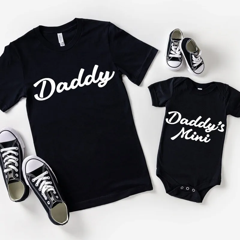 Daddy Cool- Daddy & Mini Matching Black T-Shirt & Vest