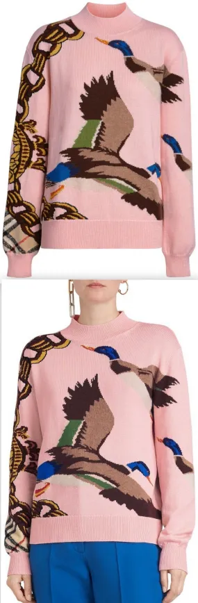 'Deckers' Intarsia Duck Cotton Blend Sweater