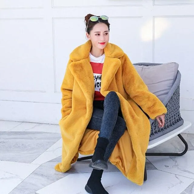 Elegant Faux Rabbit Fur Winter Coat for Ultimate Comfort