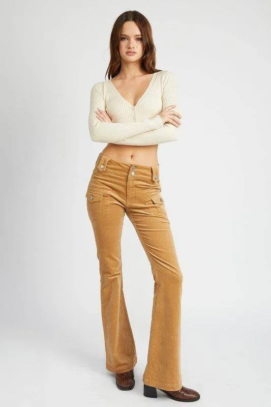 Emory Park Low Rise Pants With Bell Bottom