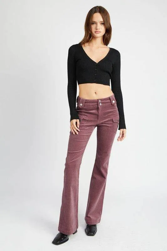 Emory Park Low Rise Pants With Bell Bottom