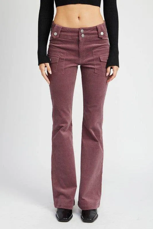 Emory Park Low Rise Pants With Bell Bottom