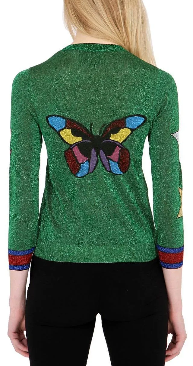 Extra Fine Intarsia Knit 'Lady Bug' Sweater