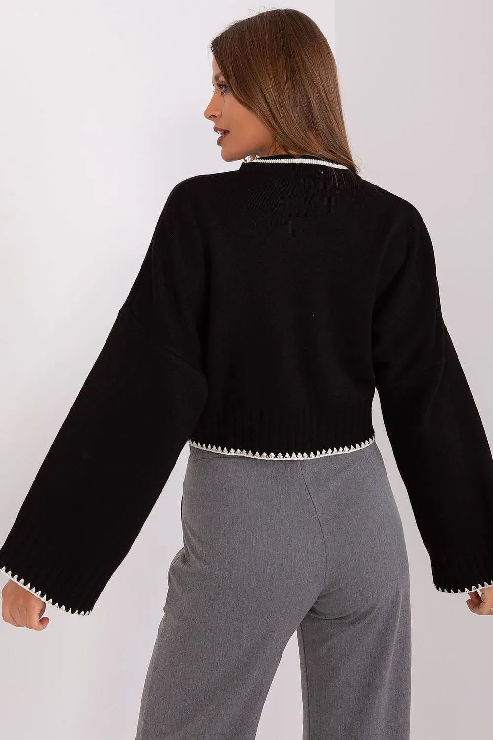 FACTOR PRICE Chic European Bell Sleeves Cropped Sweater- Jumper-model 187513