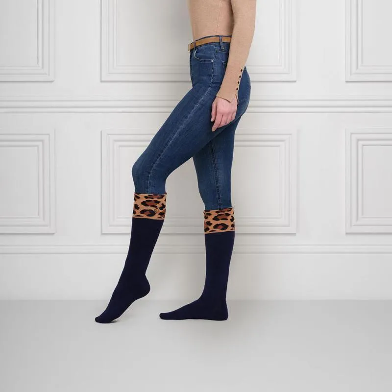 Fairfax & Favor Ladies Boot Socks (UK 4 - 8) - Leopard