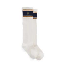 Fairfax & Favor Ladies Boot Socks (UK 4 - 8) - White/Navy/Gold