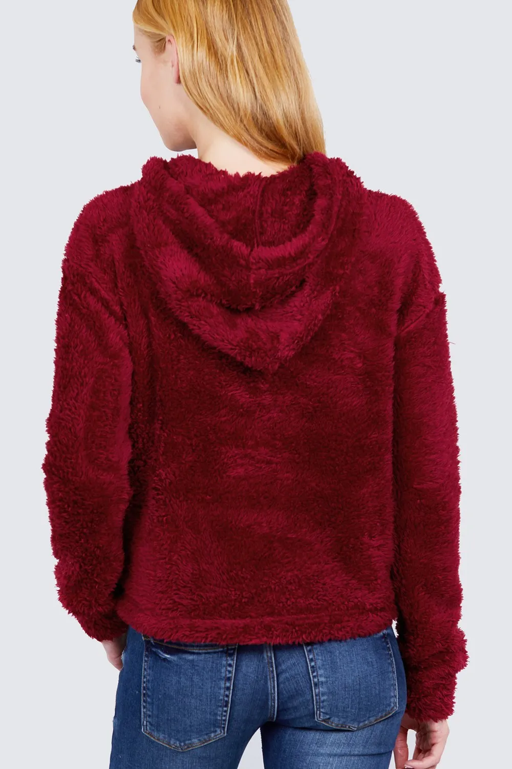 Faux Fur Fluffy Hoodie Top