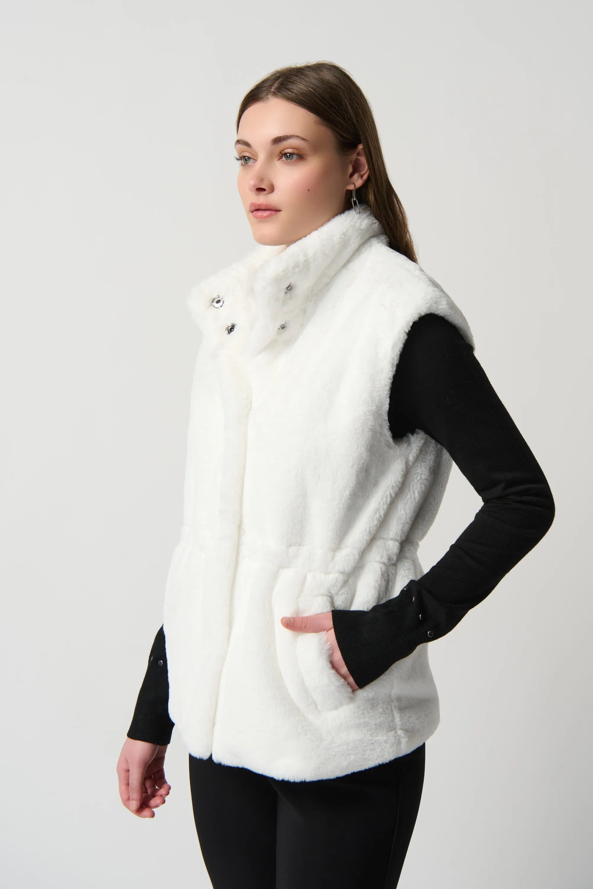 Faux Fur Vest with Pockets