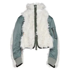 Faux Fur x Nylon Twill Blouson