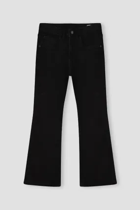 Flared Denim Jeans For Girl - Black