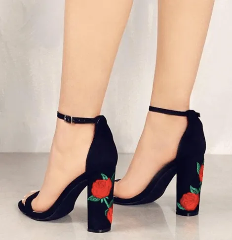 FLORAL HEEL SANDALS