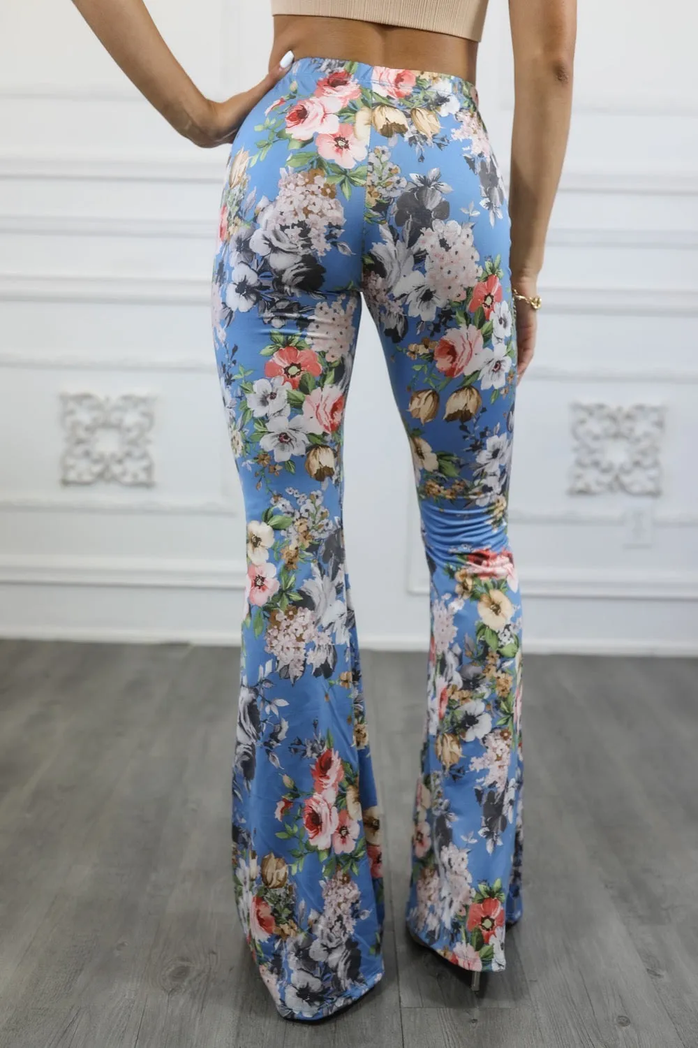 Floral Print Bell Bottom Pants