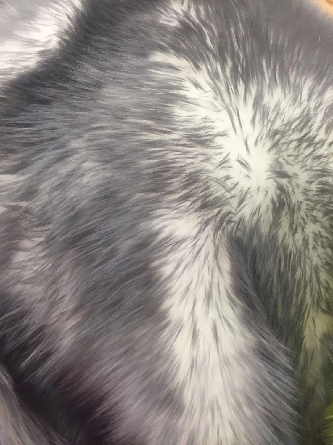 Gray/ off white cotton candy design shaggy faux fur 2 tone super soft faux fur  - sold by yard