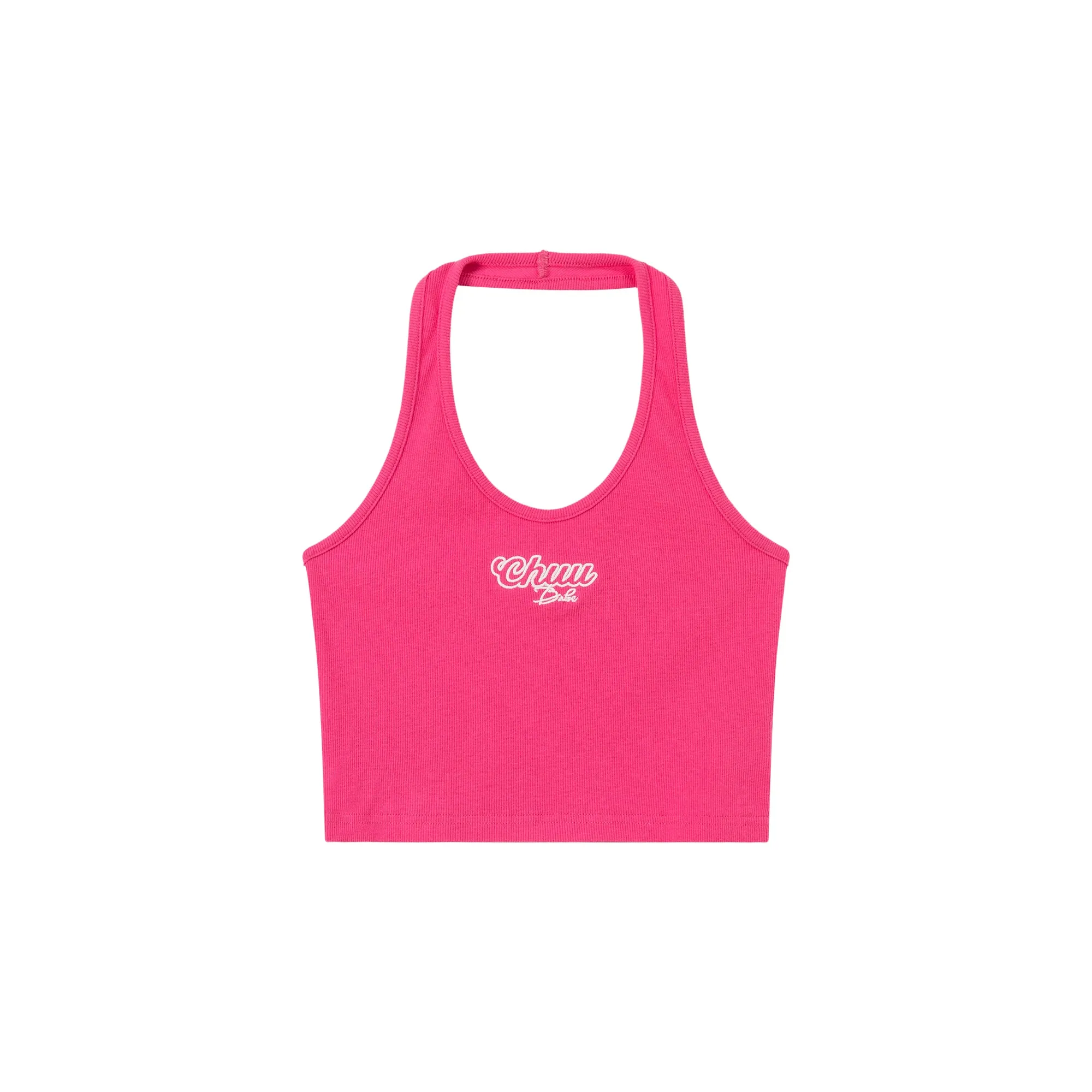 Halter Sleeveless Chuu Logo Crop Top