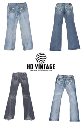 HD300 Ladies Y2K Embelished Flared Jeans - 20 pcs