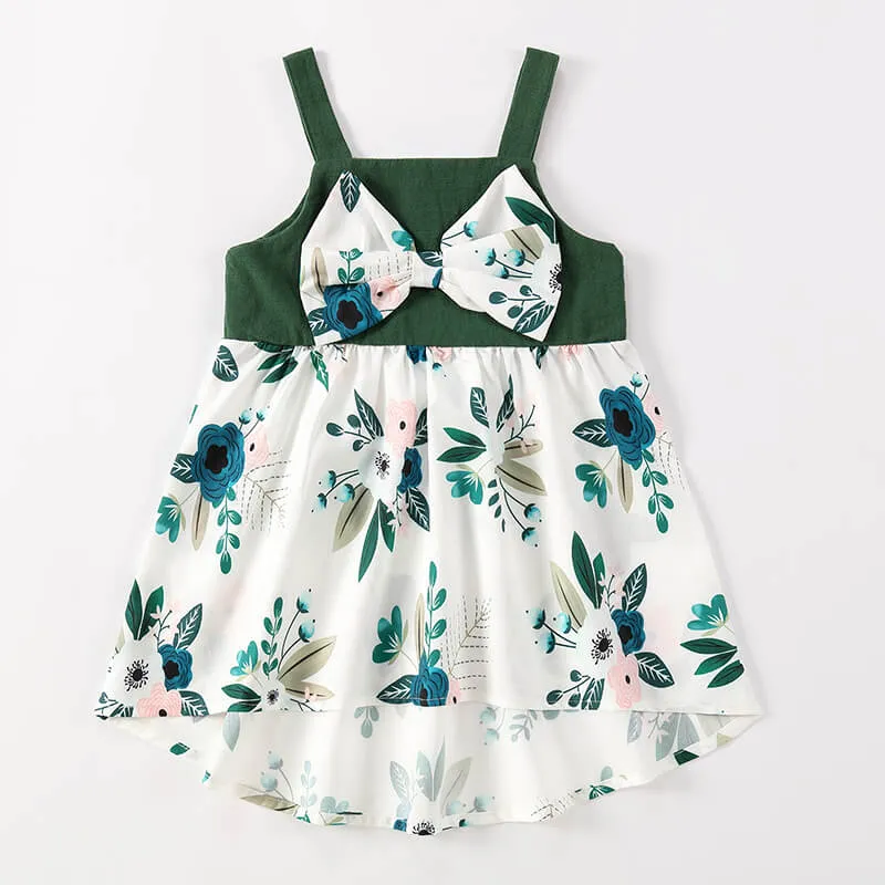 Irregular Flower Print Matching Dresses for Family