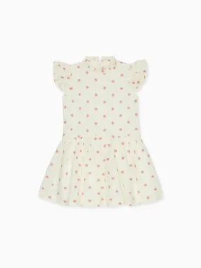 Ivory Floral Rita Girl Drop Waist Dress