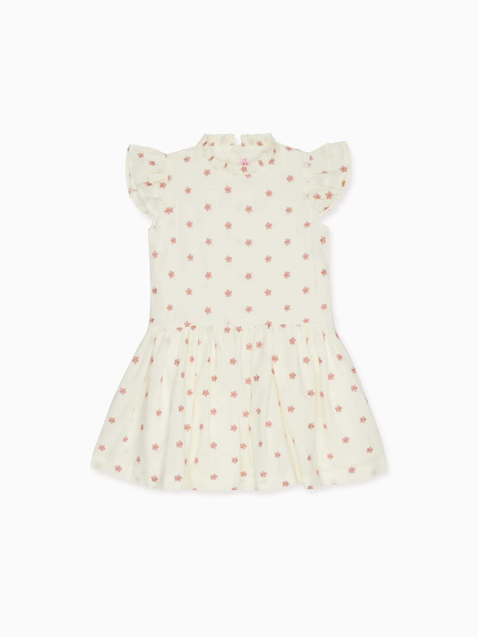 Ivory Floral Rita Girl Drop Waist Dress