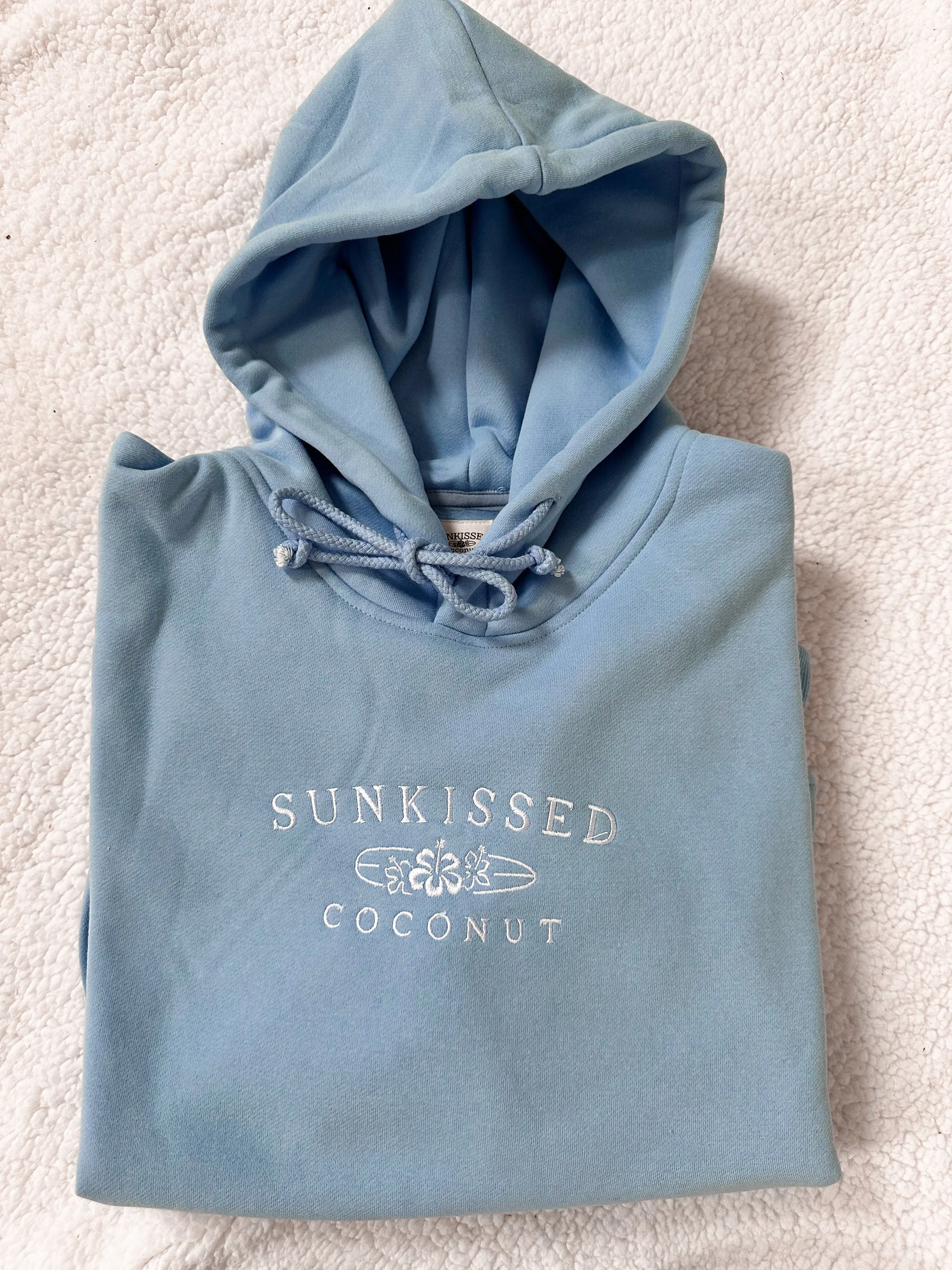 Jess Ocean Blue Embroider Sunkissedcoconut Hoodie