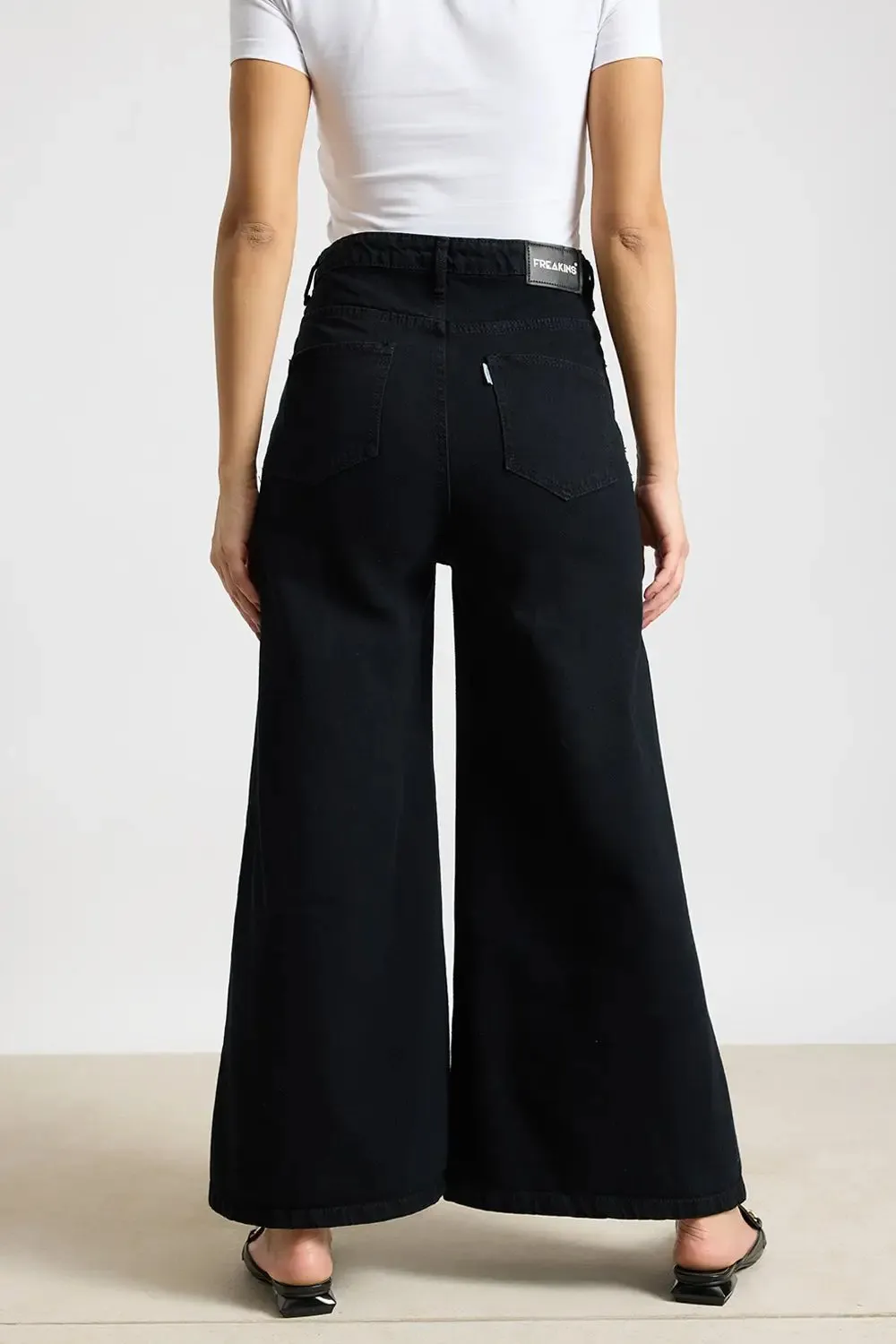 Jet Black Flare Jeans