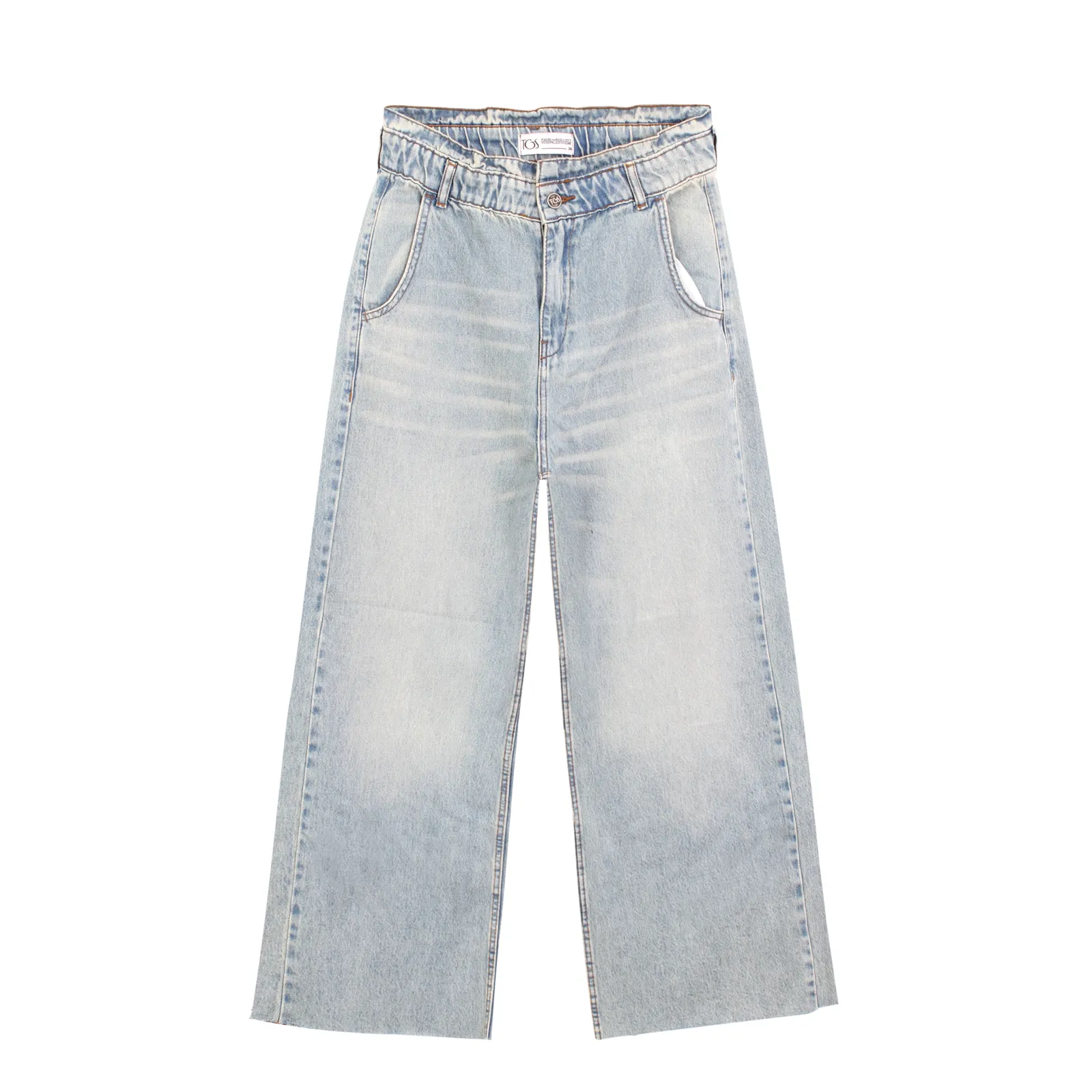 Light Blue Flared Scrunch Waist Jeans