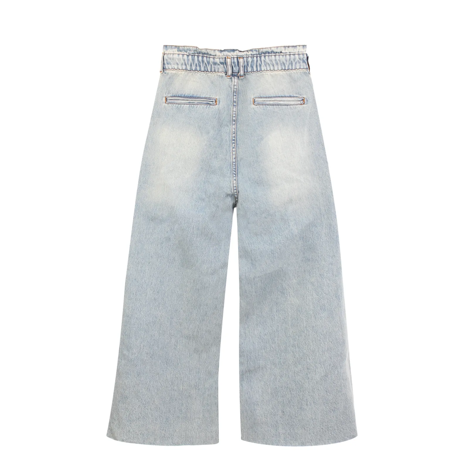 Light Blue Flared Scrunch Waist Jeans