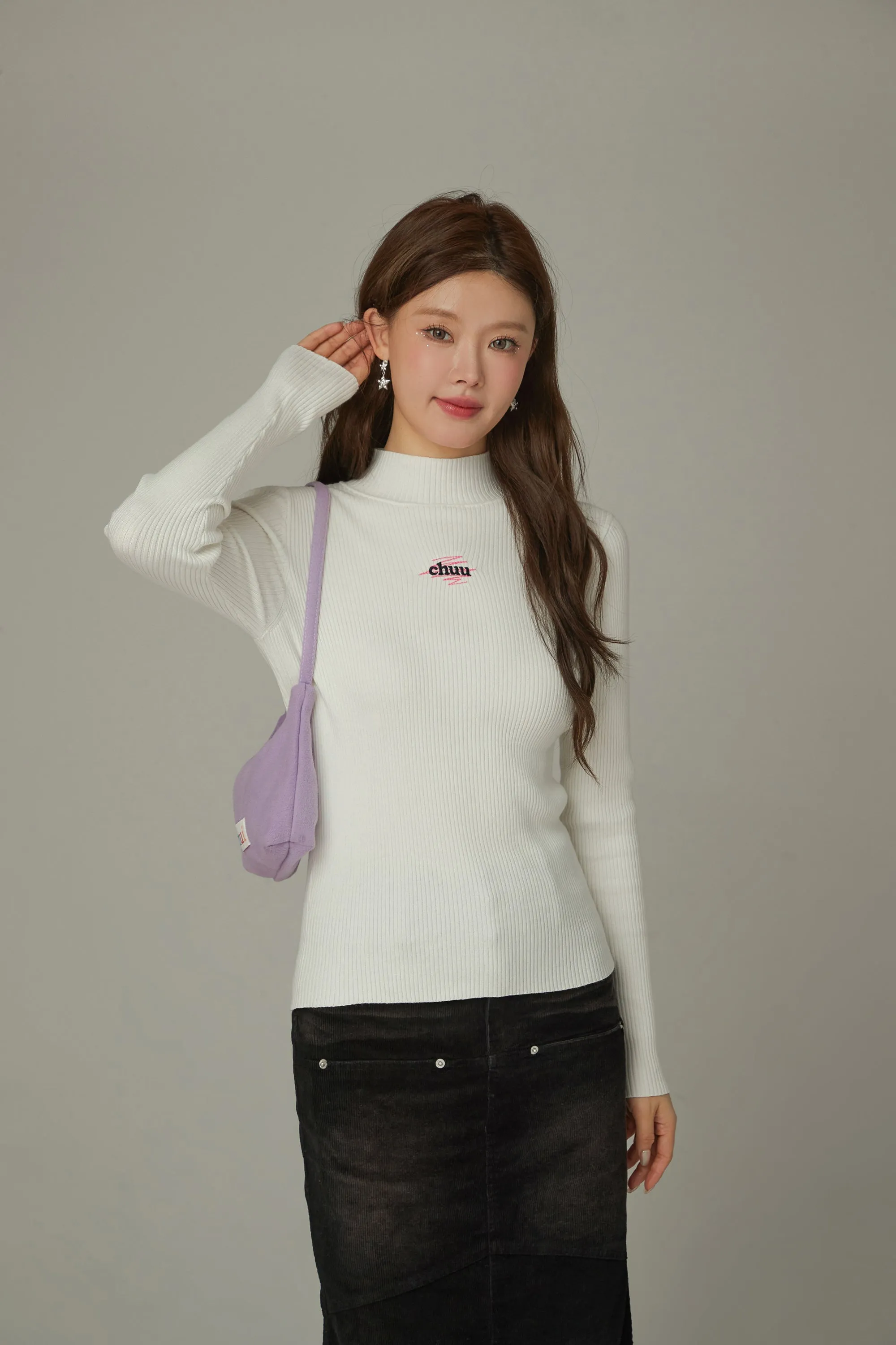 Logo Basic Ribbed Knit Top