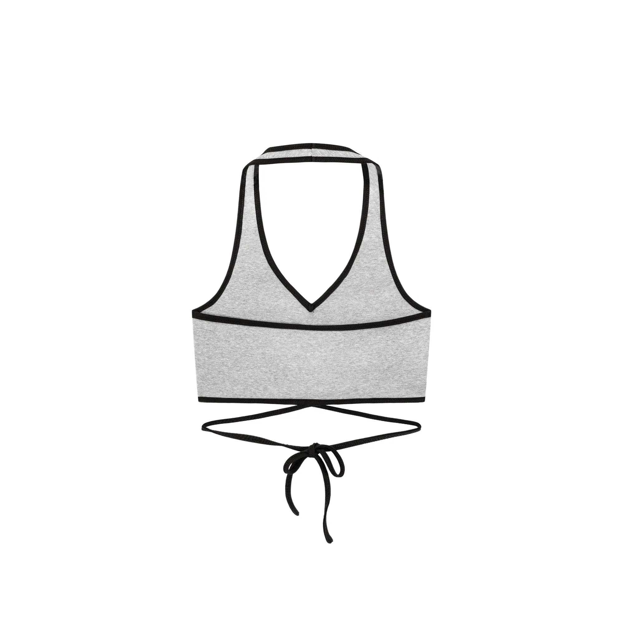 Logo Halter Criss Cross Sleeveless Top